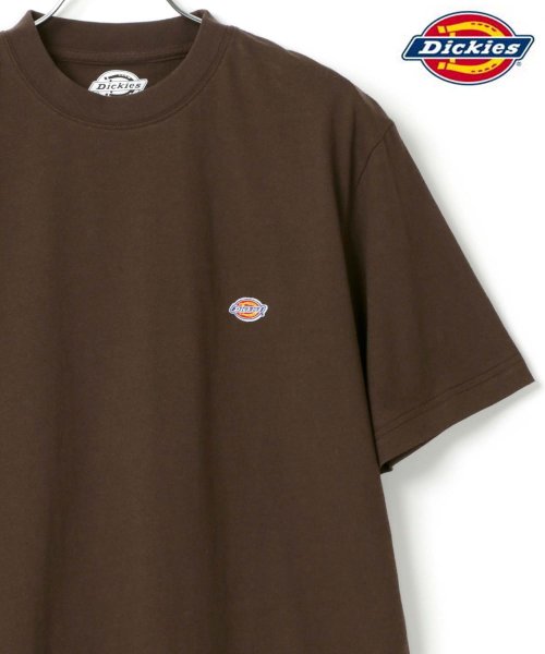 LAZAR(ラザル)/【Lazar】Dickies/ディッキーズ ロゴ ワンポイント Tシャツ コットン100％ ユニセックス/ブラウン