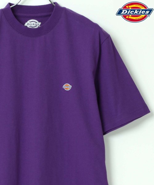 LAZAR(ラザル)/【Lazar】Dickies/ディッキーズ ロゴ ワンポイント Tシャツ コットン100％ ユニセックス/パープル