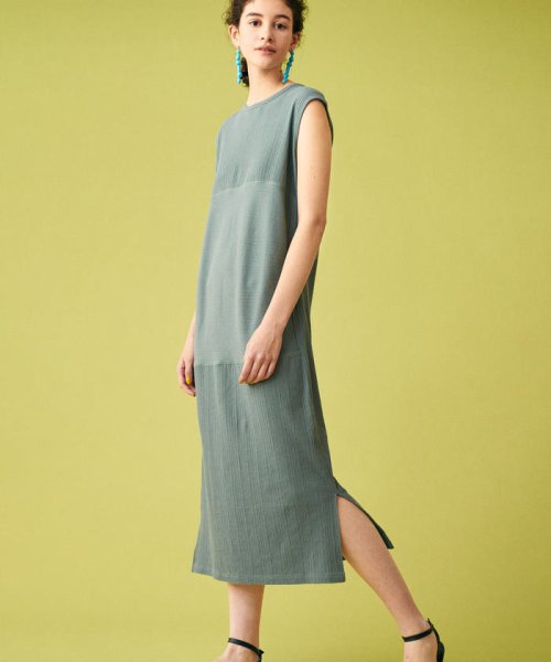 コットンランダムテレコ クルーネックワンピース Galerie Vie Galerie Vie Magaseek