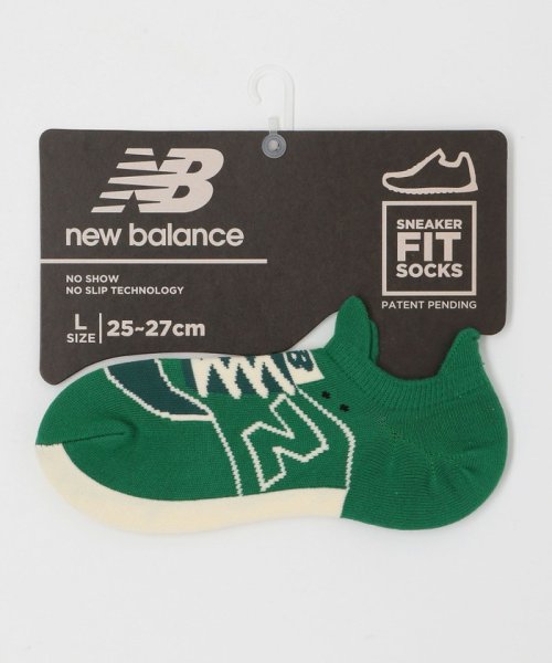 green label relaxing(グリーンレーベルリラクシング)/＜New Balance（ニューバランス）＞スニーカー柄 ソックス/DKGREEN