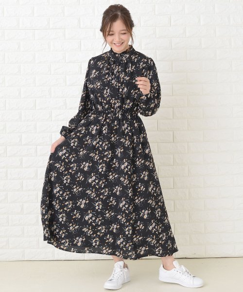 セール 花柄フレア 長袖ロングワンピース レースレディース Lace Ladies Magaseek