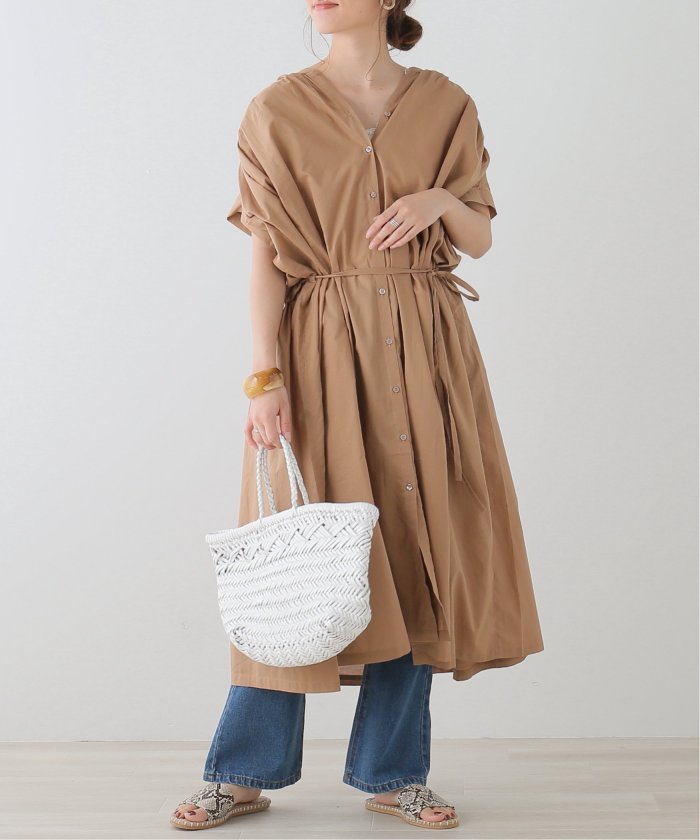 セール 40 Off 綿ローンギャザー羽織りワンピース フレームスレイカズン Framesraycassin Magaseek