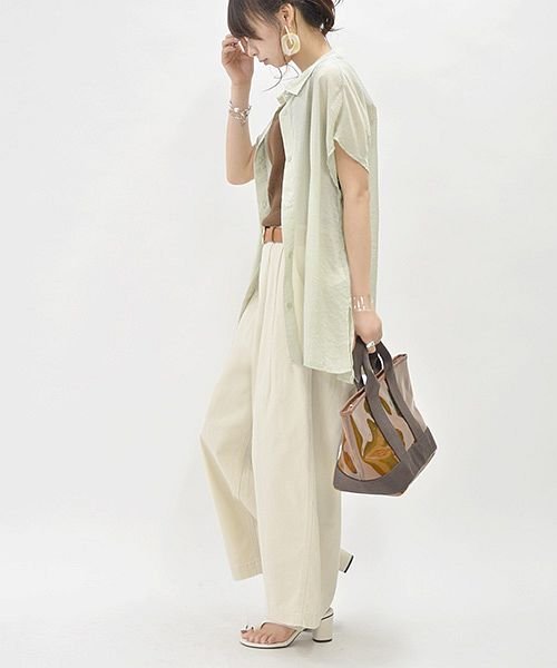 セール ぷっくりテーパードコットンツイルパンツ S M L レディース 春夏 ボトム パンツ オフホワイト ベージュ ブラック コットン100 綿100 テーパ アンドイット And It Magaseek