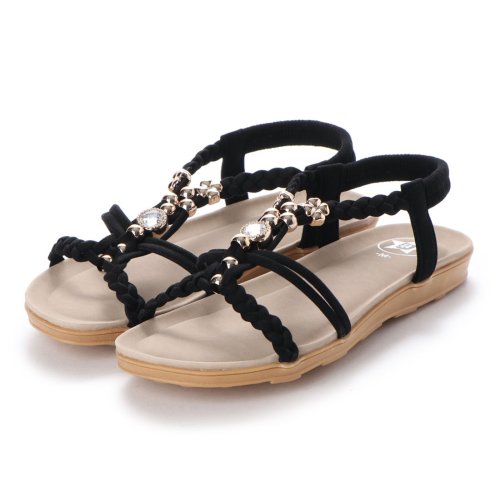 セール ビジューデザイン フラットサンダル アタガール Atta Girl Magaseek
