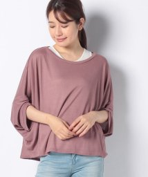 STYLEBLOCK(スタイルブロック（レディース）)/インナー付きビッグシルエットカットソートップス/パープル×オフ