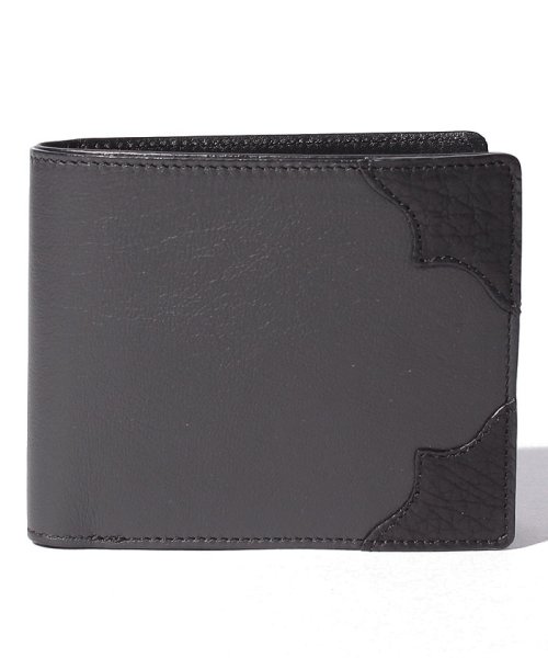 Riamasa(リアマッサ)/レザー二つ折り財布/ブラック