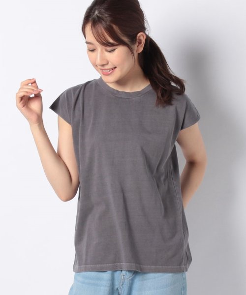 STYLEBLOCK(スタイルブロック（レディース）)/天竺ピグメント加工ノースリーブTシャツ/グレー