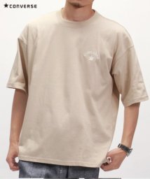 CONVERSE(コンバース)/【ＣＯＮＶＥＲＳＥ】 コンバース アーチロゴ 刺繍 半袖 Tシャツ ユニセックス/ベージュ