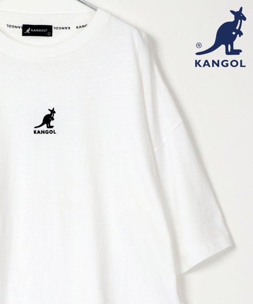 LAZAR(ラザル)/【Lazar】KANGOL/カンゴール × Lazar 【別注】 ビッグシルエット ミニロゴ刺繍 Tシャツ/ ビッグT/ホワイト