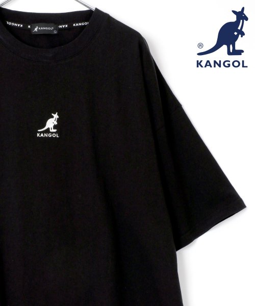 LAZAR(ラザル)/【Lazar】KANGOL/カンゴール × Lazar 【別注】 ビッグシルエット ミニロゴ刺繍 Tシャツ/ ビッグT/ブラック