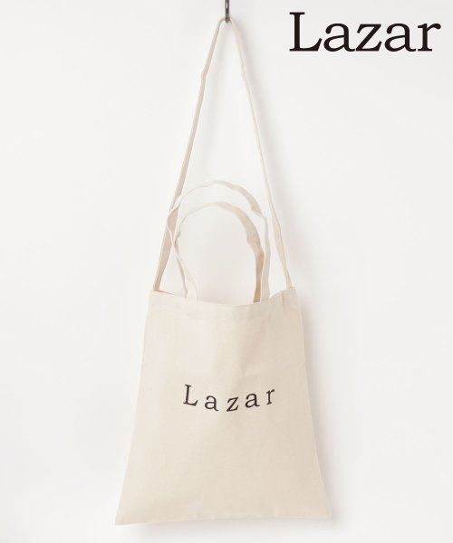 LAZAR(ラザル)/【Lazar】 キャンバス 2WAYトートバッグ ショッピングバッグ エコバッグ/オフホワイト
