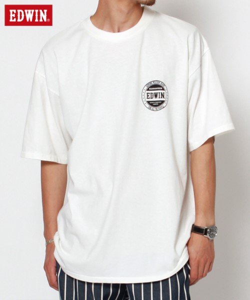 EDWIN(EDWIN)/【EDWIN】 エドウィン 胸ワンポイントロゴ　半袖 Tシャツ　/ホワイト