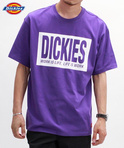Dickies(Dickies)/【Ｄickies】 ディッキーズ ボックスロゴ 半袖　Tシャツ ユニセックス/パープル