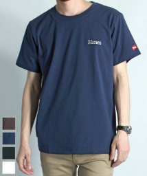 Amerikaya(Amerikaya)/【Hanes】 ヘインズ ワンポイント プリント 半袖 Tシャツ ユニセックス/ネイビー