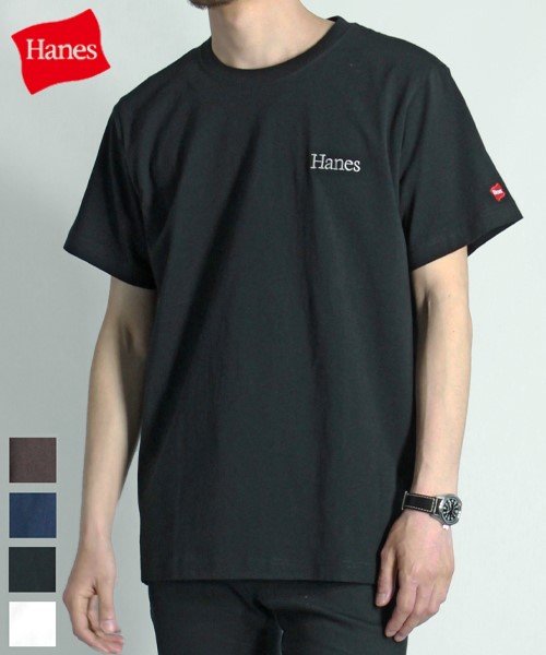 Amerikaya(Amerikaya)/【Hanes】 ヘインズ ワンポイント プリント 半袖 Tシャツ ユニセックス/ブラック