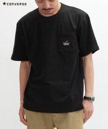 CONVERSE(コンバース)/【ＣＯＮＶＥＲＳＥ】 コンバース ワンポイント ポケット付き 半袖 Tシャツ ユニセックス/ブラックA