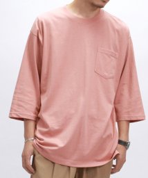 Amerikaya(Amerikaya)/【アメリカ屋】オーバーサイズ ビックシルエット ＵＳコットン ポケット付き 無地  6分袖 Tシャツ ユニセックス/ピンク