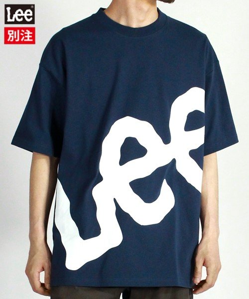 Lee(Lee)/【LEE】【別注】 リー ビックロゴ プリント 半袖 Tシャツ ユニセックス/ネイビー