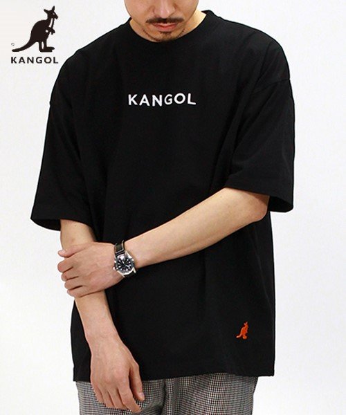 KANGOL(KANGOL)/【ＫＡＮＧＯＬ】 カンゴール オーバーサイズ 胸＆裾刺繍 半袖 Tシャツ ユニセックス/ブラック