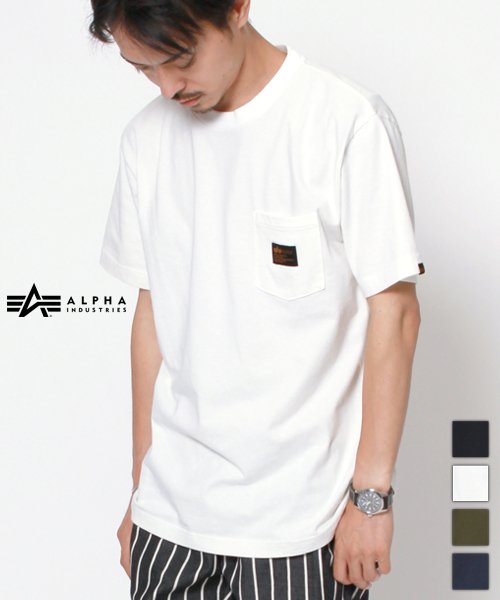 セール Alpha アルファ ワンポイント ポケット付き ミリタリー 半袖 Tシャツ Alpha Alpha Magaseek