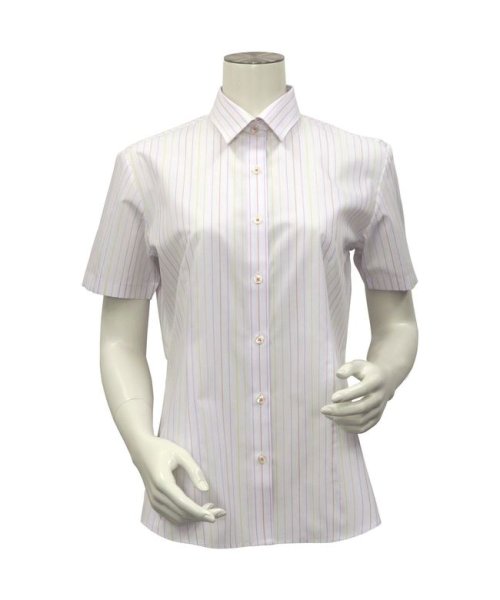 TOKYO SHIRTS(TOKYO SHIRTS)/形態安定 レギュラー衿  半袖ビジネスワイシャツ/ピンク・レッド