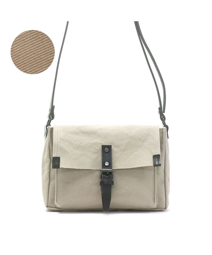 バギーポート ショルダーバッグ BAGGY PORT 斜めがけ 小さめ ミニショルダー 6号帆布×BLACK キャンバス フラップ 日本製 GRN-030