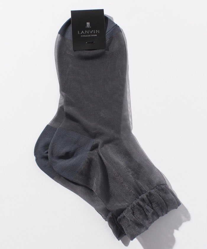 ＜マガシーク＞ ランバンコレクション（ソックス） シアーソックス(ソフトくちゴム) レディース ダークグレー 23-24 LANVIN Collection(Socks)】