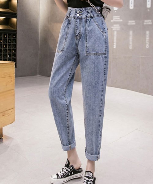 セール デニムパンツ ハイウエスト パンツ ストレート ジーパン レディース ボトムス ハイウエスト 美脚効果 ミニミニストア Miniministore Magaseek