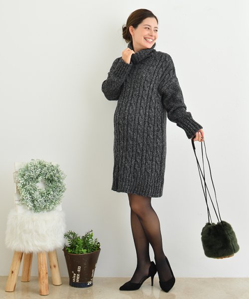 チョコア Chocoa タートルカラーケーブルニットワンピース マタニティ服 伸縮性 柔らか 美ライン ケーブルニット タートルネック マタニティワンピース 妊婦 産前産後 春秋冬 Magaseek チョコア Chocoa タートルカラーケーブルニットワンピース マタニティ服 伸縮性 柔らか 美ライン ケーブルニット タートルネック マタニティワンピース 妊婦 産前産後 春秋冬 Magaseek