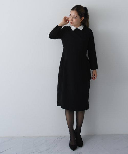 授乳レトロカラーワンピース マタニティ服 授乳服 マタニティワンピース 授乳ワンピース フォーマル カラーワンピース 妊婦 妊娠 産前産後 秋冬春 チョコア Chocoa Magaseek