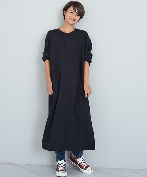 トレーナーワンピース マタニティ服 トレーナー ワンピース スリット パイル加工 妊婦 マタニティ 妊娠 産前産後 春秋冬 トップス マタニティ服 授乳服 チョコア Chocoa Magaseek