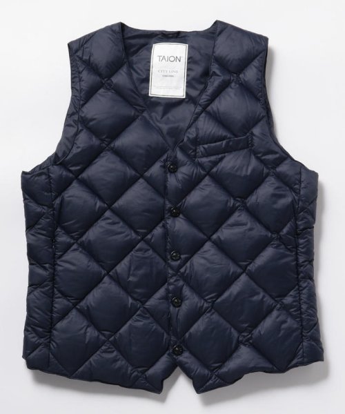 NOLLEY’S goodman(ノーリーズグッドマン)/【TAION/タイオン】TAION CITY LINE SNAP BUTTON DOWN GILET　TAION－003C1/ネイビー