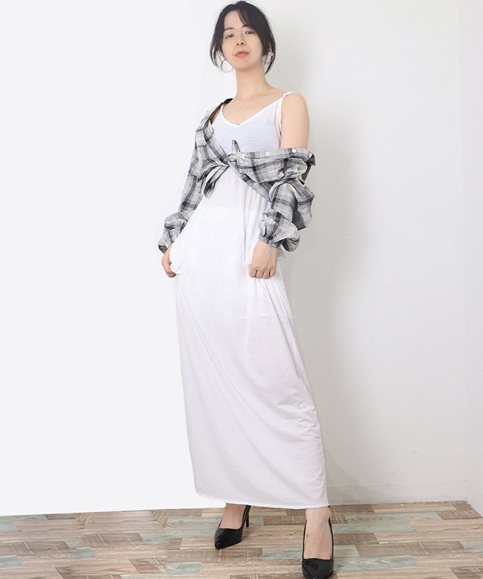 セール キャミワンピース レディース ロングワンピース Vネック 夏ワンピース 体型カバー マキシ丈ワンピース ノースリーブ ミニミニストア Miniministore Magaseek