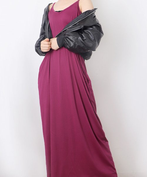 セール キャミワンピース レディース ロングワンピース Vネック 夏ワンピース 体型カバー マキシ丈ワンピース ノースリーブ ミニミニストア Miniministore Magaseek