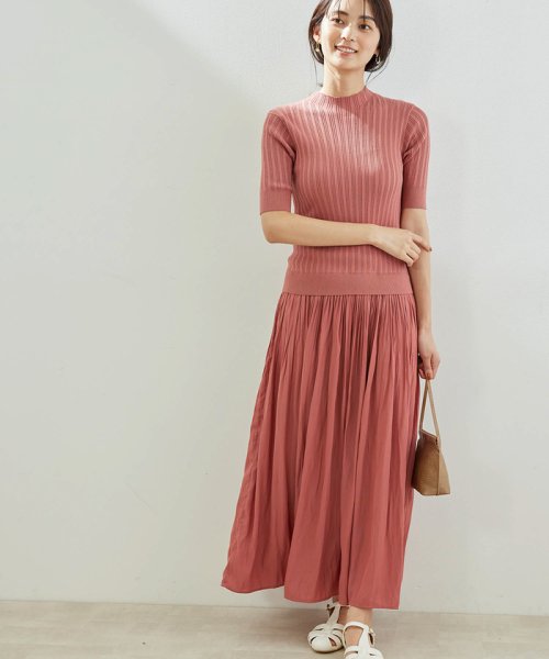 セール ニットドッキングヴィンテージサテンワンピース ロペピクニック Rope Picnic Magaseek