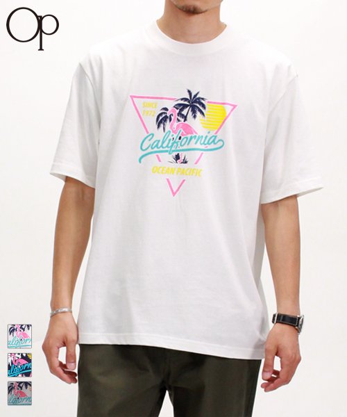 OceanPacific(OceanPacific)/【OceanPacific】 オーシャンパシフィック プリント  半袖 Tシャツ ユニセックス/ホワイト