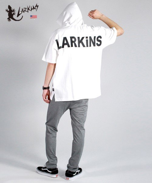 LARKINS(LARKINS)/【LARKINS】 ラーキンス バックロゴ  Tシャツパーカー ユニセックス/ホワイト
