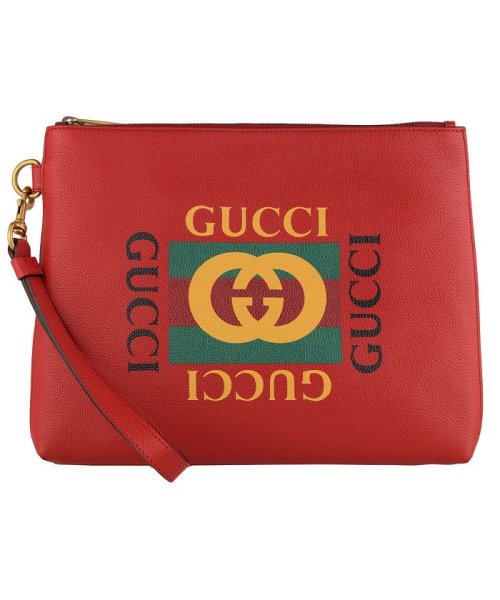 GUCCI(グッチ)/【GUCCI(グッチ)】GUCCI グッチ プリント レザー クラッチ  5727701dqat6466/レッド