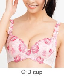 fran de lingerie(フランデランジェリー)/GRACE Flower Petal らくらく補正グレースフラワーペタル コーディネートブラジャー C65－D85カップ/ピンク