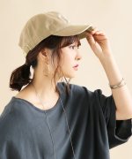 ＜マガシーク＞ オシャレウォーカー 『撥水ニュアンスコットンキャップ』 レディース グレージュ - osharewalker】