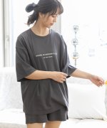 ＜マガシーク＞ アドティエ ロゴ入りルームウエア レディース チャコールグレー F ad thie】