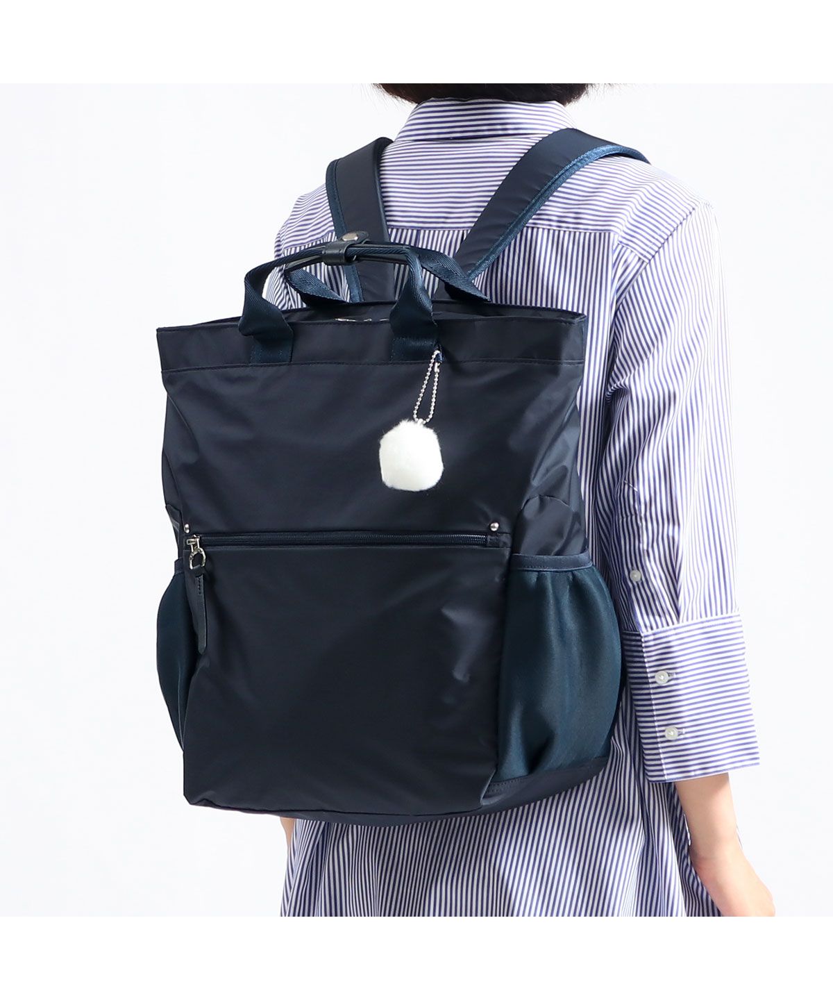kanana project リュック ハンドル付き ネイビー