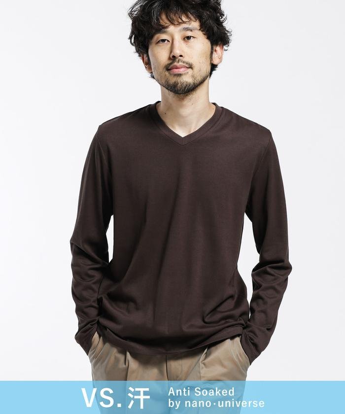 注目の商品 10 Off マガシーク ナノ ユニバース 汗染み防止 Anti Soaked ヘビーvネック 長袖 メンズ ブラウン ｓ Nano Universe タイムセール開催中 かいこみ