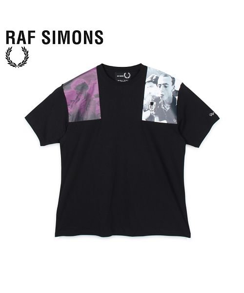 フレッドペリー ラフシモンズ Fred Perry Raf Simons Tシャツ 半袖 メンズ コラボ Print Patch T Shirt ブラック 黒 フレッドペリー Fred Perry Magaseek