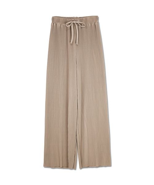 セール スムースクリスタルプリーツストレートパンツ F レディース 春夏秋 ボトム パンツ ベージュ カーキ ブラウン ブラック プリーツ トレンド お洒落 大人可愛い アンドイット And It Magaseek