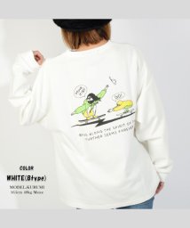 1111clothing(ワンフォークロージング)/ビッグtシャツ メンズ 長袖tシャツ レディース ビッグシルエット 長袖 tシャツ くすみカラー ロンt ゆったり プリント ロゴ tシャツ 大きめ ロング/ホワイト系1