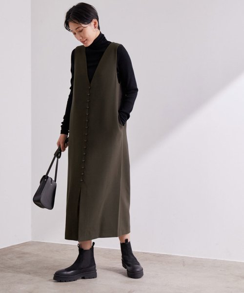 Vネックジャンパードレス アダム エ ロペ Adam Et Rope Magaseek