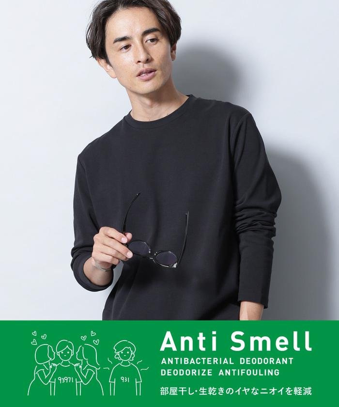 30%OFF！＜マガシーク＞ ナノ・ユニバース 《イヤな臭いを軽減》Anti Smell クルーネックロングスリーブTシャツ メンズ ブラック Ｍ nano・universe】 タイムセール開催中】