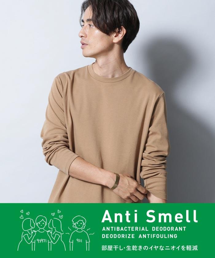 30%OFF！＜マガシーク＞ ナノ・ユニバース 《イヤな臭いを軽減》Anti Smell クルーネックロングスリーブTシャツ メンズ ベージュ Ｌ nano・universe】 タイムセール開催中】