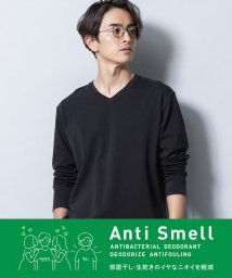 nano・universe(ナノ・ユニバース)/《イヤな臭いを軽減》Anti Smell VネックロングスリーブTシャツ/ブラック
